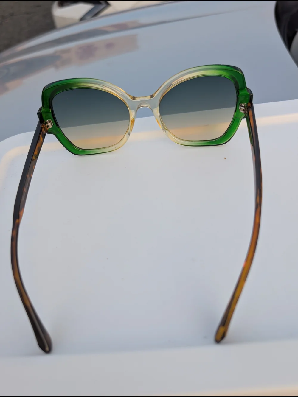 Green Ombre Cat-Eye Women's Sunglasses